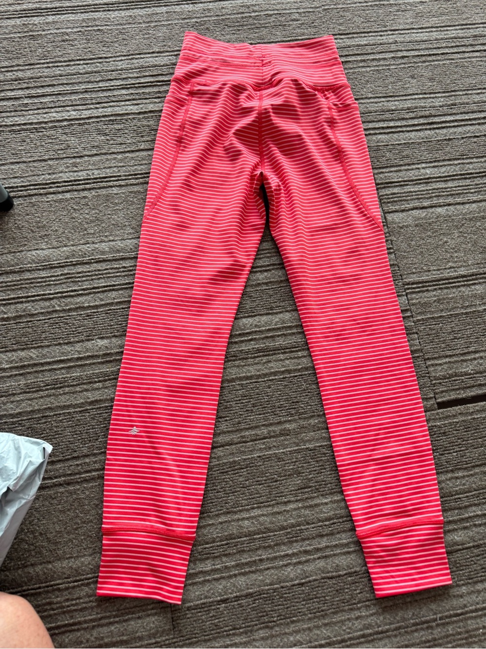 HALARA Pink & White Striped High-Rise Leggings